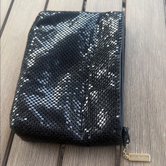 Whiting & Davis Black and Silver Mesh Clutch - Picture 2 of 6